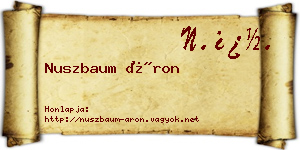 Nuszbaum Áron névjegykártya